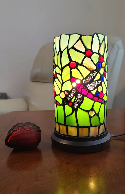 11" Tiffany Style Red Tulips Accent Table Lamp By Homeroots Today Only