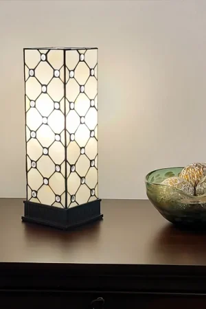 18" Tiffany Style Jeweled Dark Brown Base Table Lamp By Homeroots Order Now