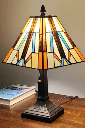16" Tiffany Style Mission Style Squared Shade Table Lamp By Homeroots Fast Shipping