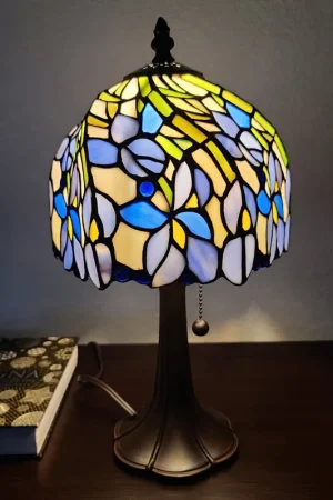 15" Tiffany Style Blue Floral Table Lamp By Homeroots Buy Direct