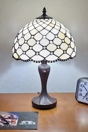 19" Tiffany Style Jeweled Glass Shade Table Lamp By Homeroots Order Now