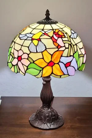 18" Tiffany Style Floral Table Lamp By Homeroots Place Order