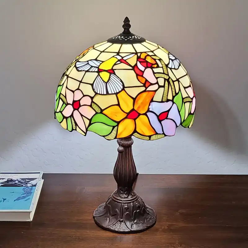 18" Tiffany Style Floral Table Lamp By Homeroots Place Order