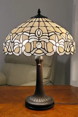 Worldwide Shipping 24" Stained Glass Two Light Stained Glass Two Light Accent Table Lamp