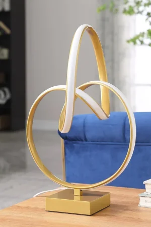 19" Gold Metal Abstract Geo LED Table Lamp By Homeroots Genuine