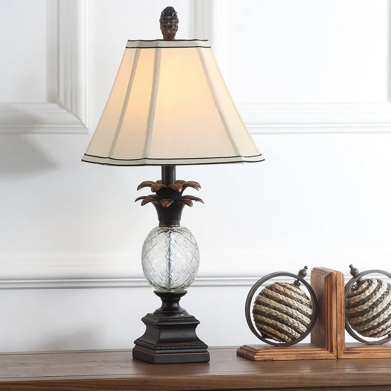 Best Choice Safavieh Alanna 24-Inch H Glass Pineapple Lamp Set Of 2 - Black