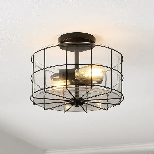 Certified Safavieh Hannes Flush Mount - Painted Matte Black