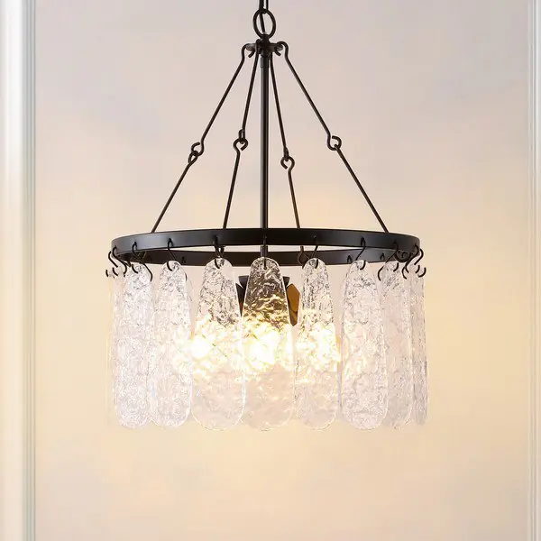 Mega Sale Safavieh Selene, 4 Light, 20 Inch, Black/Clear, Iron/Glass Chandelier