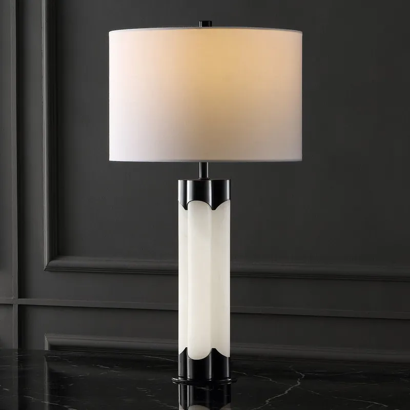 Safavieh Chavez Alabaster Table Lamp - White and Black Clearance