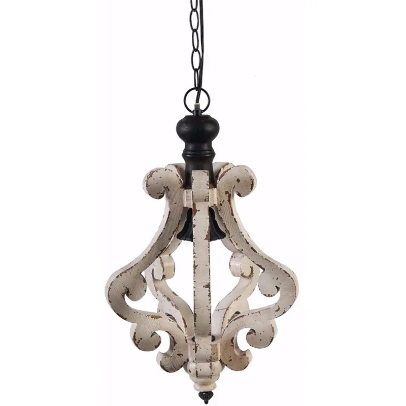 Wooden Home Perth Chandelier, White By Benzara Bulk Order
