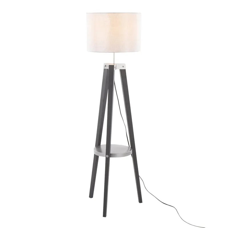Compass Shelf Floor Lamp Gray By LumiSource Big Sale