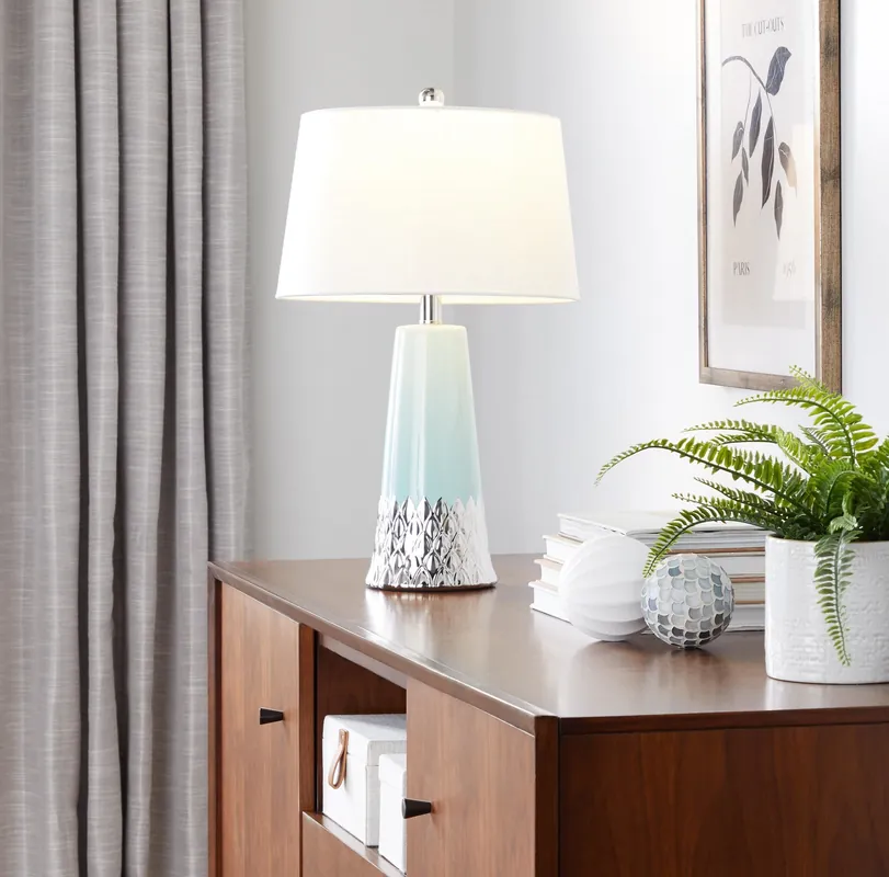 Penelope 22" Ceramic Table Lamp Blue By LumiSource Free Shipping