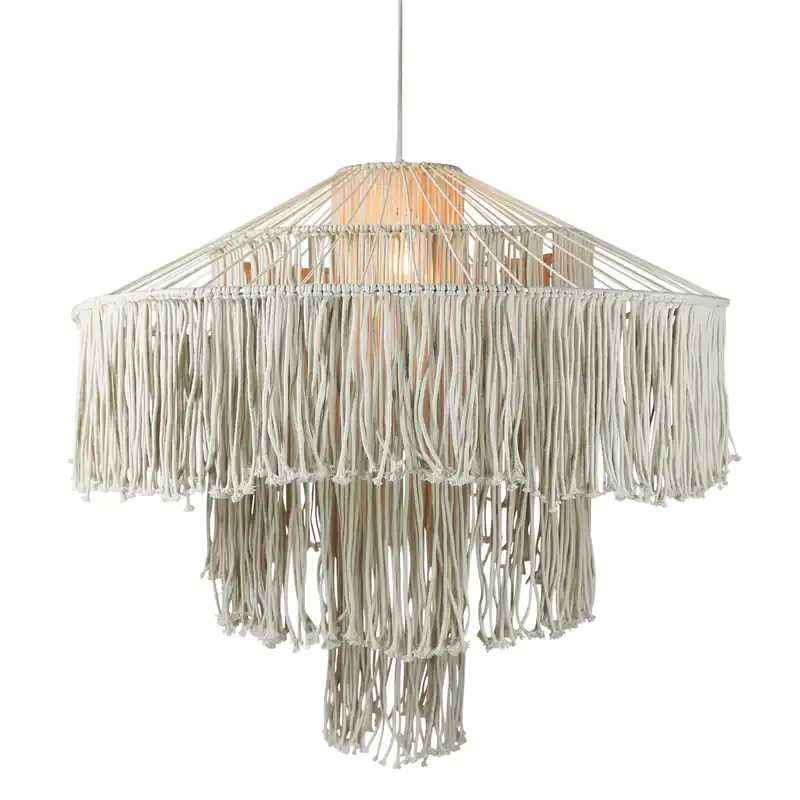 Macrame Fringe Pendant By HomArt Brand New