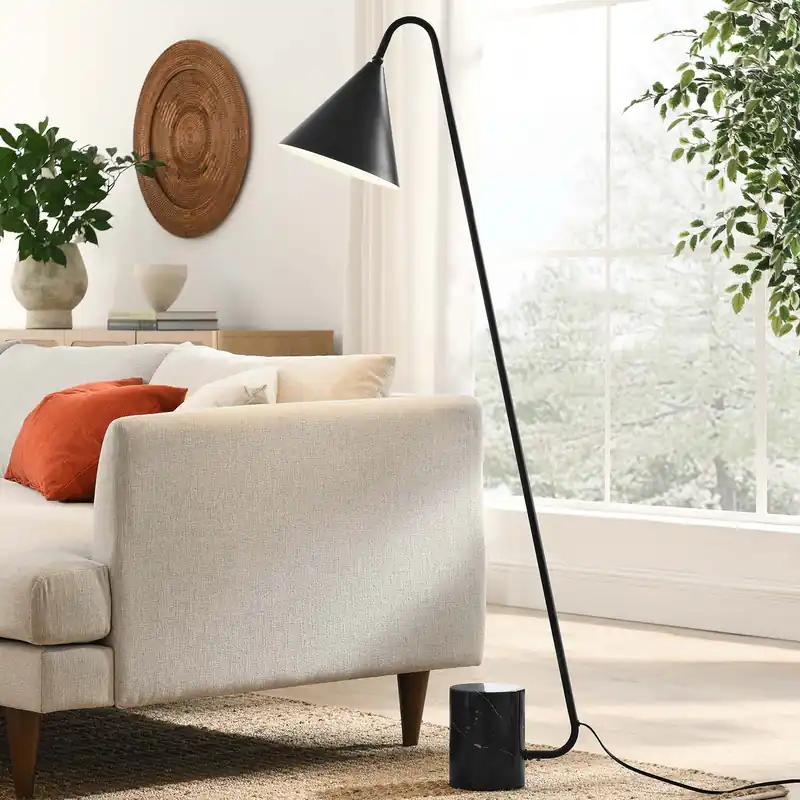 Hassle-Free Returns Ayla Marble Base Floor Lamp By Modway - EEI-6531