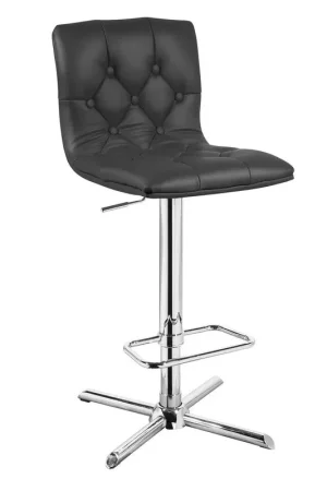 35' Black Leatherette And Steel Bar Stool By Homeroots Price Drop