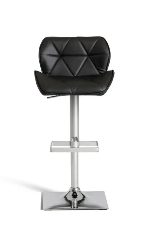 Budget 42' Black Eco Leather And Steel Bar Stool By Homeroots