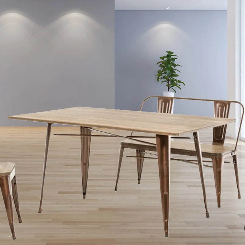 30' Steel And Wood Dining Table By Homeroots Today Only