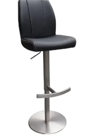 45' Black Leatherette And Steel Bar Stool By Homeroots - 282879 Weekend Sale