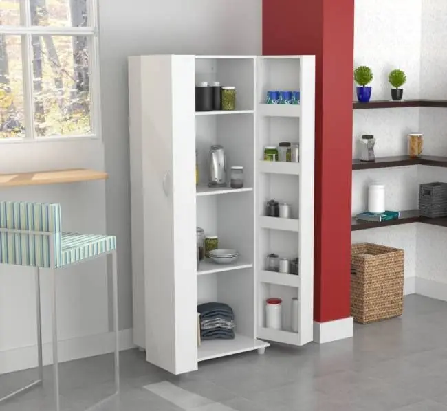 Premium White Finish Wood Storage Cabinet With Two Doors By Homeroots