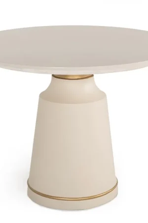 Big Sale Modern Off-White Concrete and Antique Brass Coffee Table By Homeroots