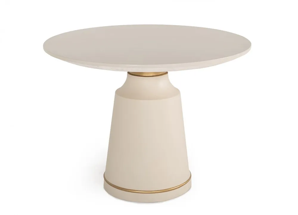 Big Sale Modern Off-White Concrete and Antique Brass Coffee Table By Homeroots