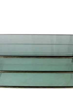 Brand New Clear Glass Triple Layered Coffee Table By Homeroots