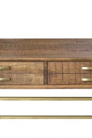 Brown and Gold Storage Coffee Table By Homeroots Direct From Manufacturer