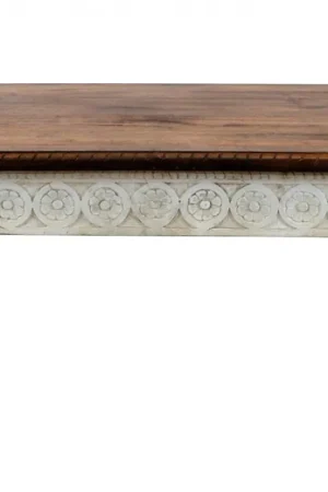 Brown and White Decorative Coffee Table By Homeroots Trending