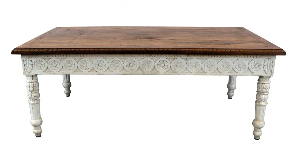 Brown and White Decorative Coffee Table By Homeroots Trending