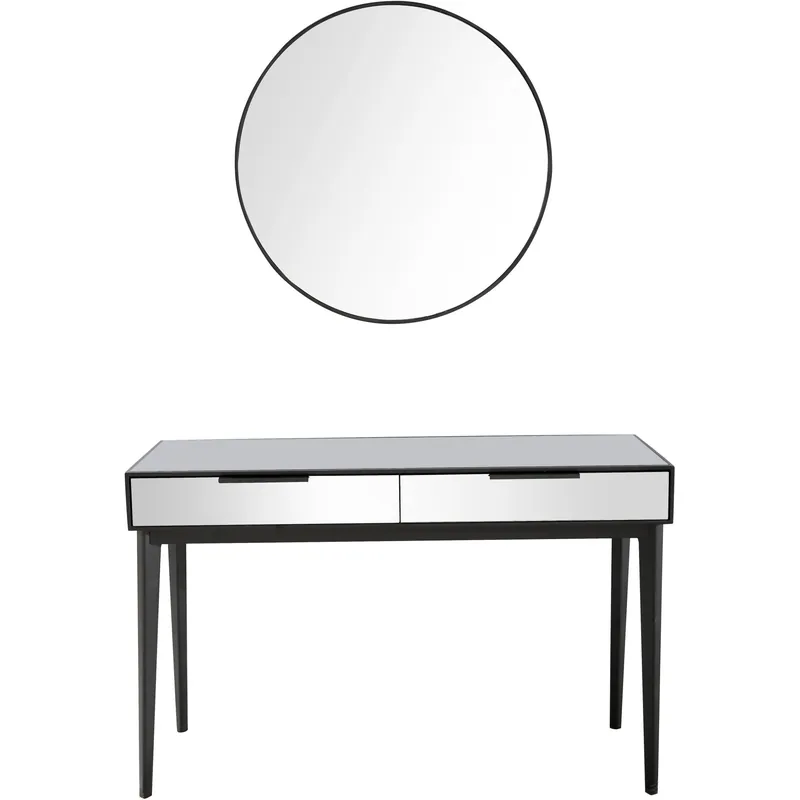 Secure Checkout Smokey Grey Mirror and Console Table By Homeroots