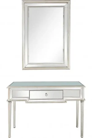 Special Offer Silver Leaf Antiqued Mirror and Console Table By Homeroots