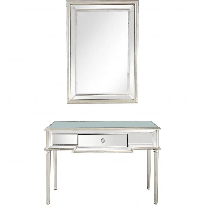 Special Offer Silver Leaf Antiqued Mirror and Console Table By Homeroots