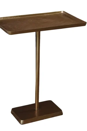 Bargain Gold Cast Aluminum Side Table By Homeroots