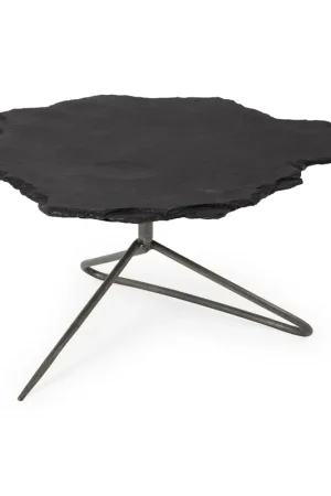 Best Choice Black Slate Iron Framed Coffee Table By Homeroots