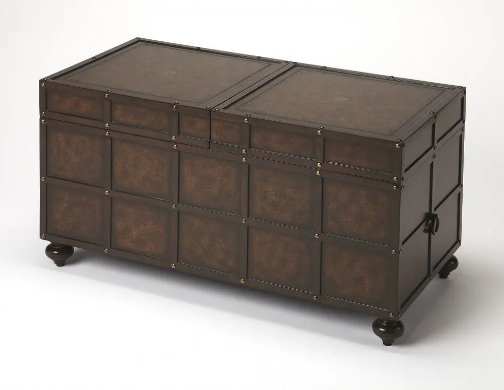 Premium Faux Leather Storage Coffee Table By Homeroots