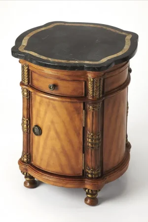 Worldwide Shipping Fossil Stone Drum Table By Homeroots