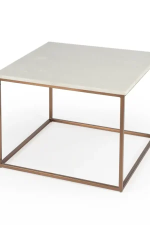 Budget Marble and Metal Coffee Table By Homeroots