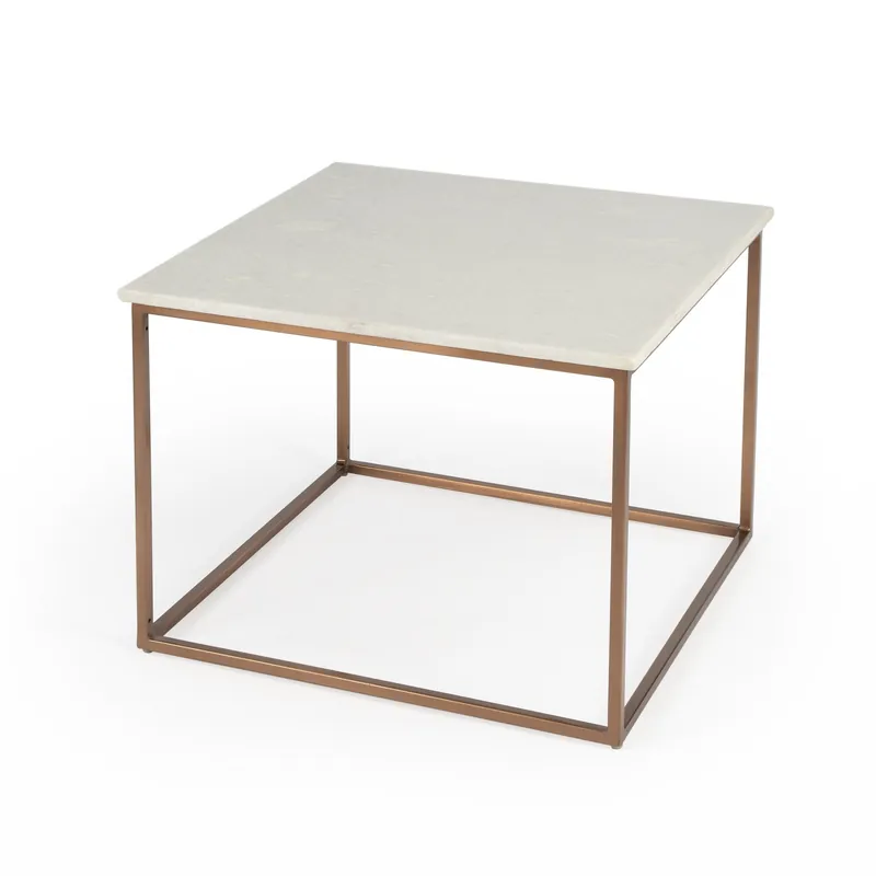 Budget Marble and Metal Coffee Table By Homeroots