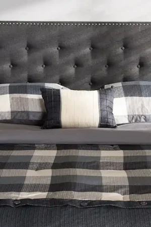 Save Now Baxton Studio Windsor Modern and Contemporary Dark Grey Fabric King Size Headboard - Dark Grey
