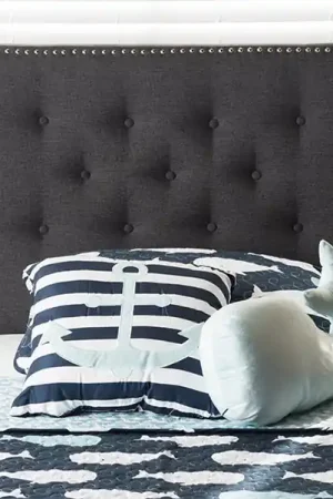 Baxton Studio Windsor Modern and Contemporary Dark Grey Fabric Twin Size Headboard - Dark Grey One Day Deal