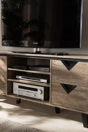 Baxton Studio Beacon Modern and Contemporary Light Brown Wood 55-Inch TV Stand - Light Brown Bargain