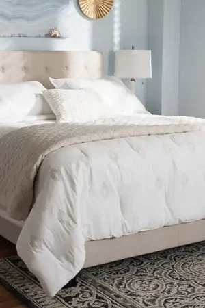 Baxton Studio Cassandra Modern and Contemporary Light Beige Fabric Upholstered Queen Size Bed - Light Beige Sale