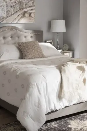Baxton Studio Emerson Modern and Contemporary Light Grey Fabric Upholstered Full Size Bed - Light Grey New Release