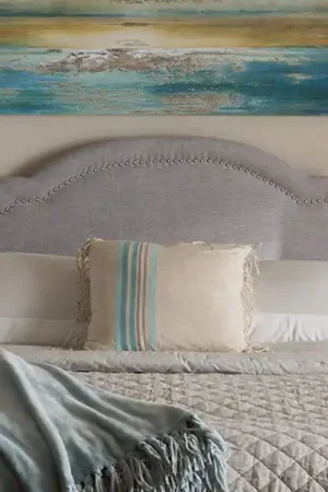 Baxton Studio Avery Modern and Contemporary Greyish Beige Fabric Queen Size Headboard - Greyish Beige Reduced Price