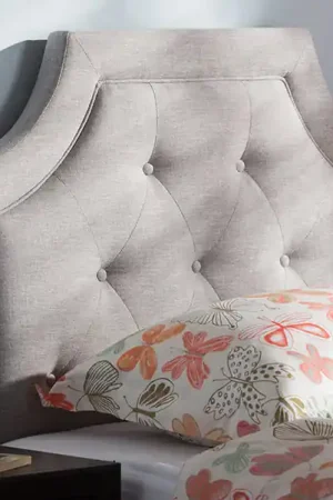 Baxton Studio Mars Modern and Contemporary Greyish Beige Fabric Twin Size Headboard - Greyish Beige Affordable