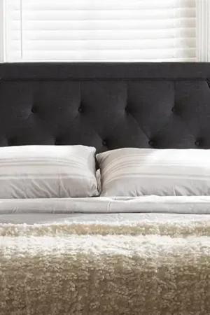 Baxton Studio Mars Modern and Contemporary Dark Grey Fabric King Size Headboard - Dark Grey Affordable