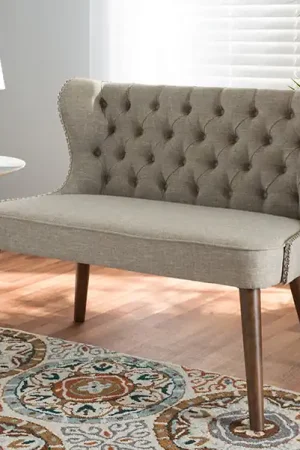 Baxton Studio Scarlett Modern Brown 2-Seater Loveseat Settee Original