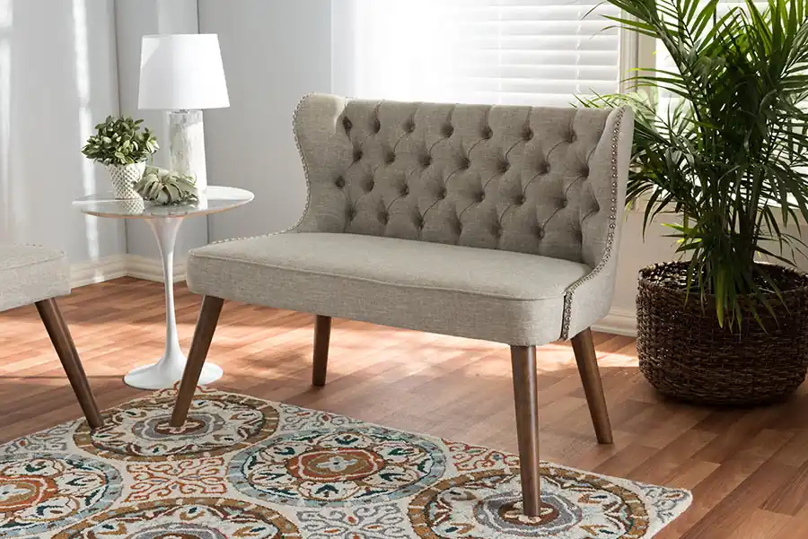 Baxton Studio Scarlett Modern Brown 2-Seater Loveseat Settee Original