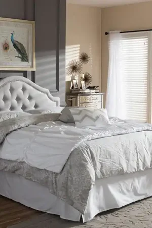 Baxton Studio Cora Modern and Contemporary Grayish Beige Fabric Upholstered Queen Size Headboard - Greyish Beige Hot Deal