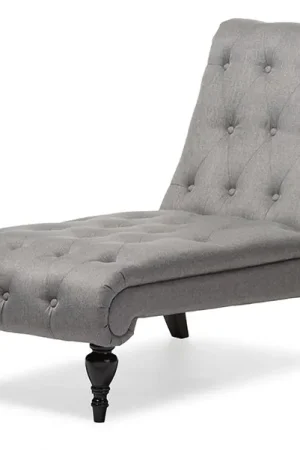 Baxton Studio Layla Mid-century Retro Modern Grey Fabric Upholstered B Brand New